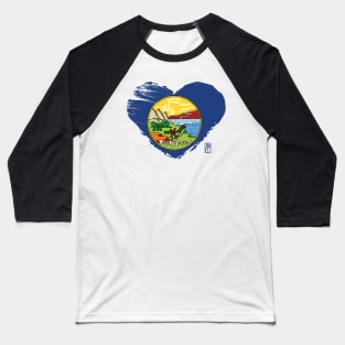 U.S. State - I Love Montana - Montana Flag Baseball T-Shirt